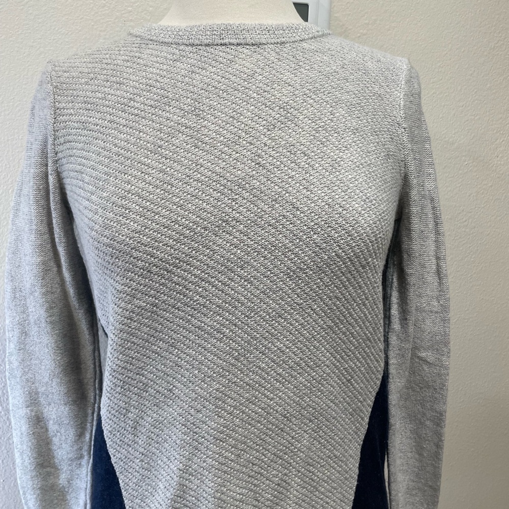 Madewell Textured Gray and Navy Sweater